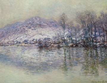 El Sena en Port Villez Efecto nieve Claude Monet Pinturas al óleo